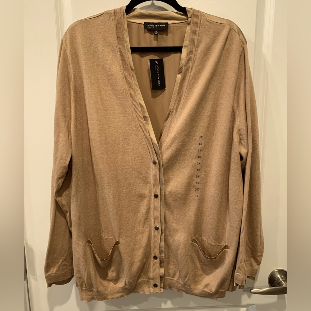 Jones New York Tan Cardigan Sweater